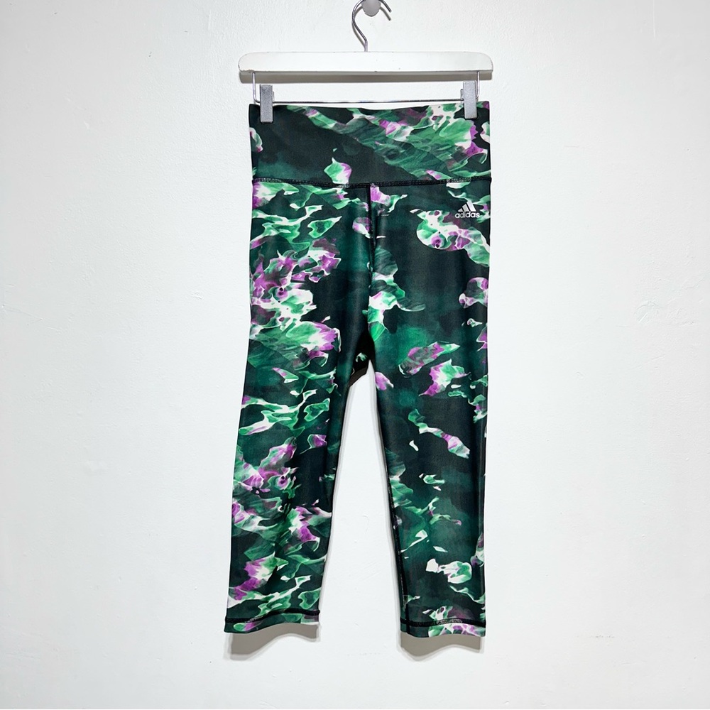 Adidas Climalite Green Cropped Leggings Size Small